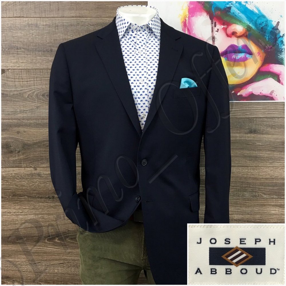 Joseph Abboud Mens Blazer Sport Coat Two Button Casual Jacket Size 46L Wool Suit
